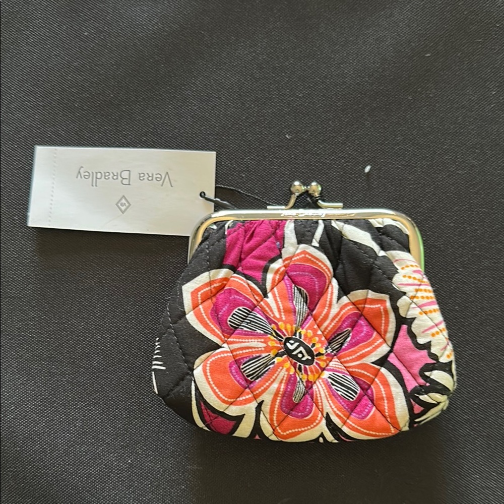 Vera Bradley Pink and Orange Floral Coin Pouch